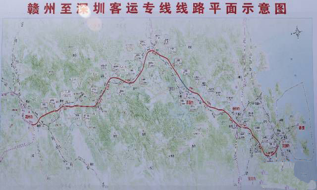 赣深高铁站点线路图通车时间车次安排进展