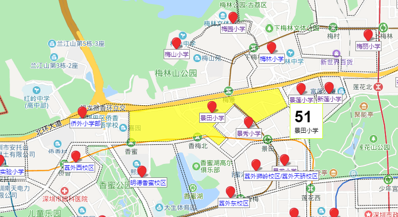 深圳福田区景田小学怎么样学区划分图学区楼盘