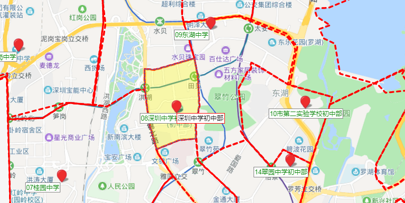深圳中学初中部学区划分范围(学区楼盘 学区范围图)