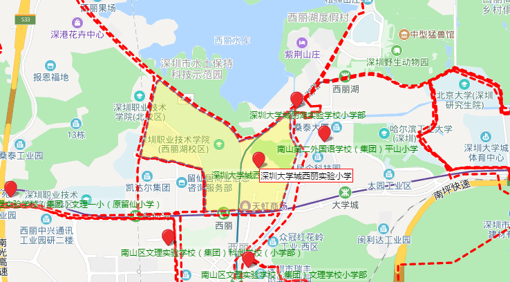 深圳大学城西丽实验小学学区划分情况