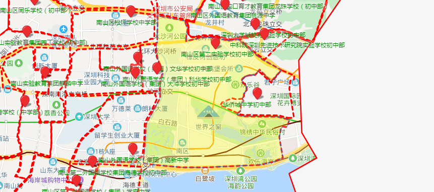 深圳南山区第二实验学校初中部学区划分情况