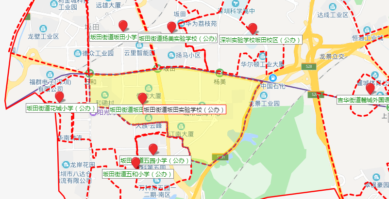 深圳龙岗区坂田实验学校学区划分情况