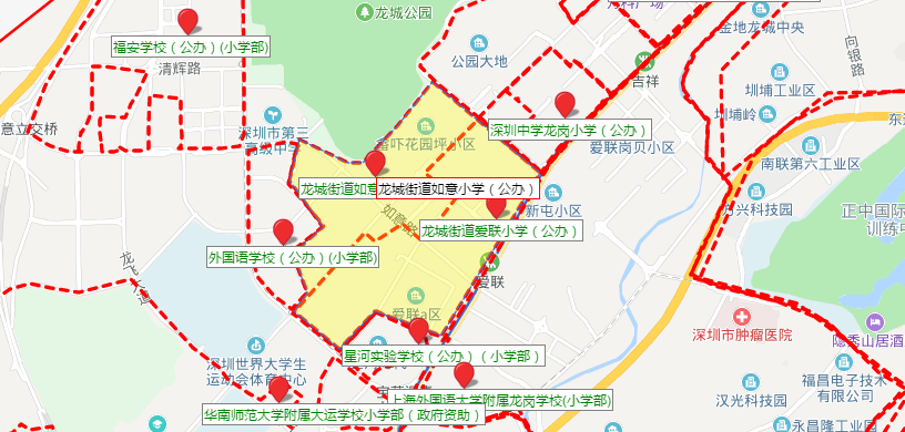 深圳龙岗区如意小学学区划分情况