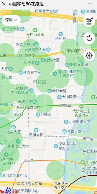 下图绿色圈范围内为覆盖范围,可放大地图进行查看.