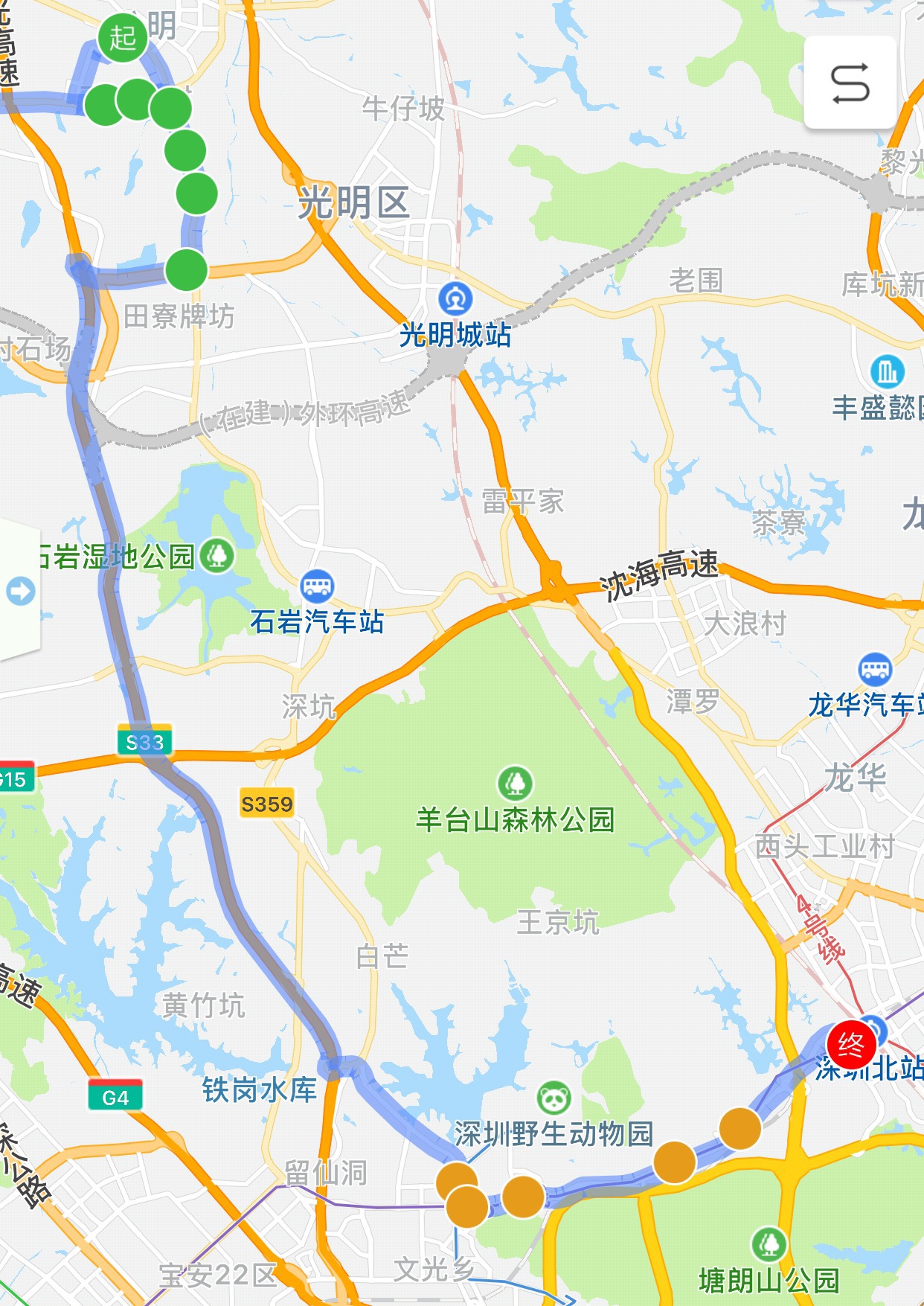 深圳高快巴士458,459号往返上车站点发车时间 票价 站点