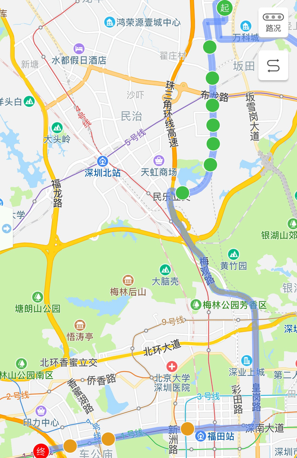 深圳高快巴士640,642号上下车站点 发车时间