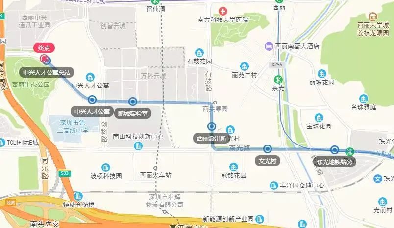 深圳公交线路m203线调整详情(途经道路 停靠站)