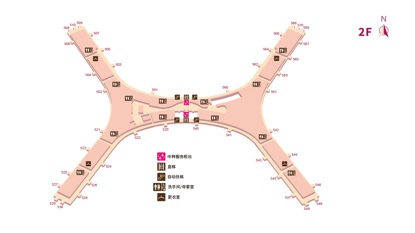 深圳机场卫星厅各楼层平面图汇总